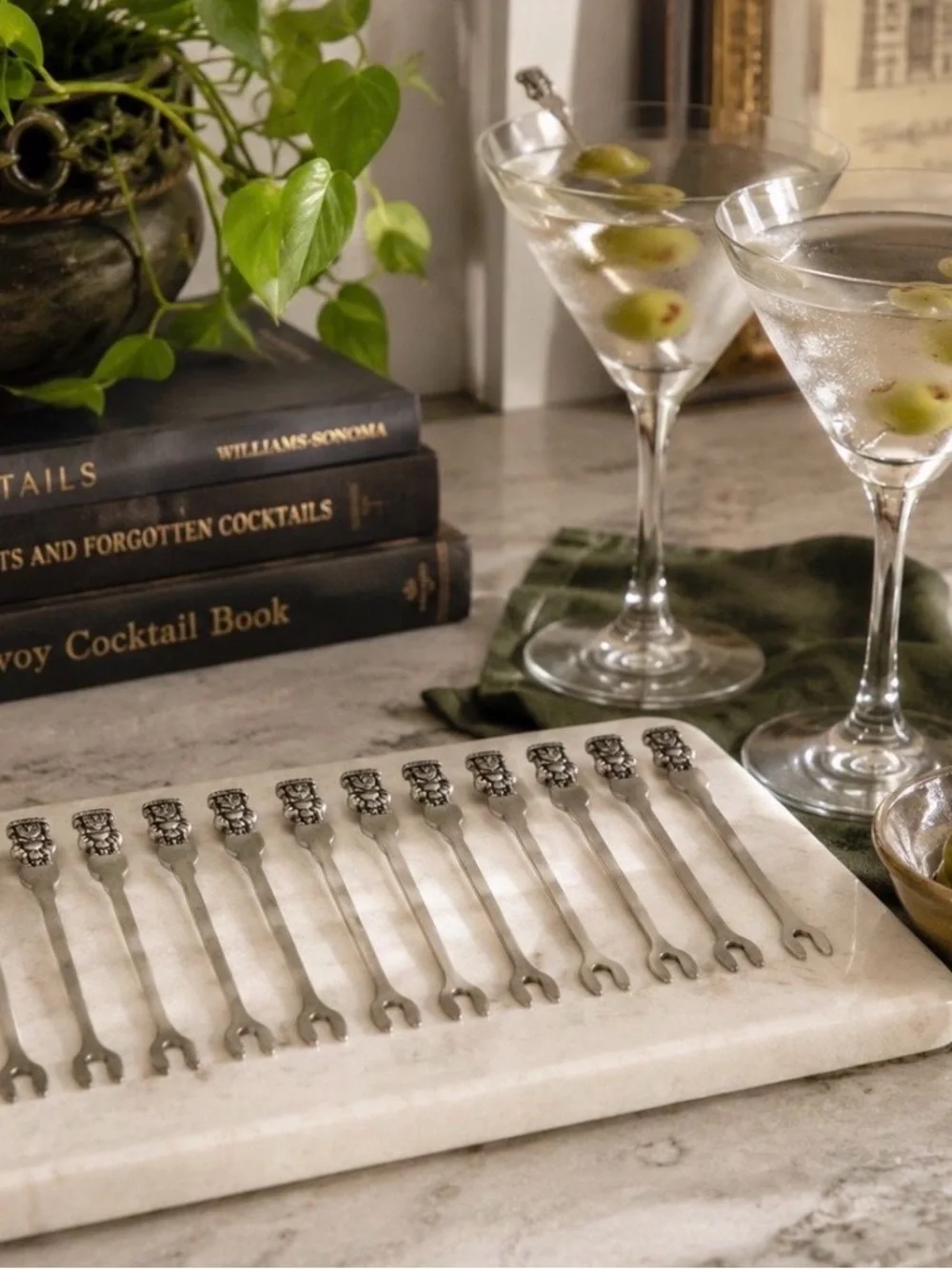 Mid-Century Alpaca Silver Cocktail Forks – Peruvian Inca Figural Set of 13
